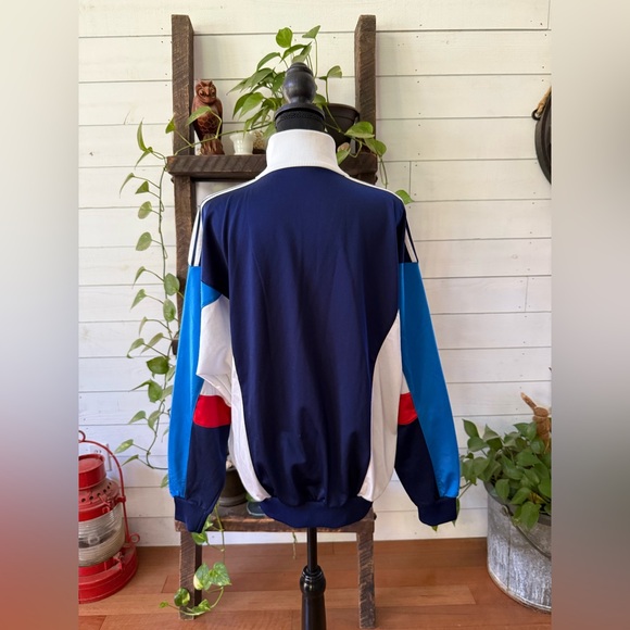 Adidas Vintage Navy Blue and White Zip-Up Track Jacket - Picture 17 of 17